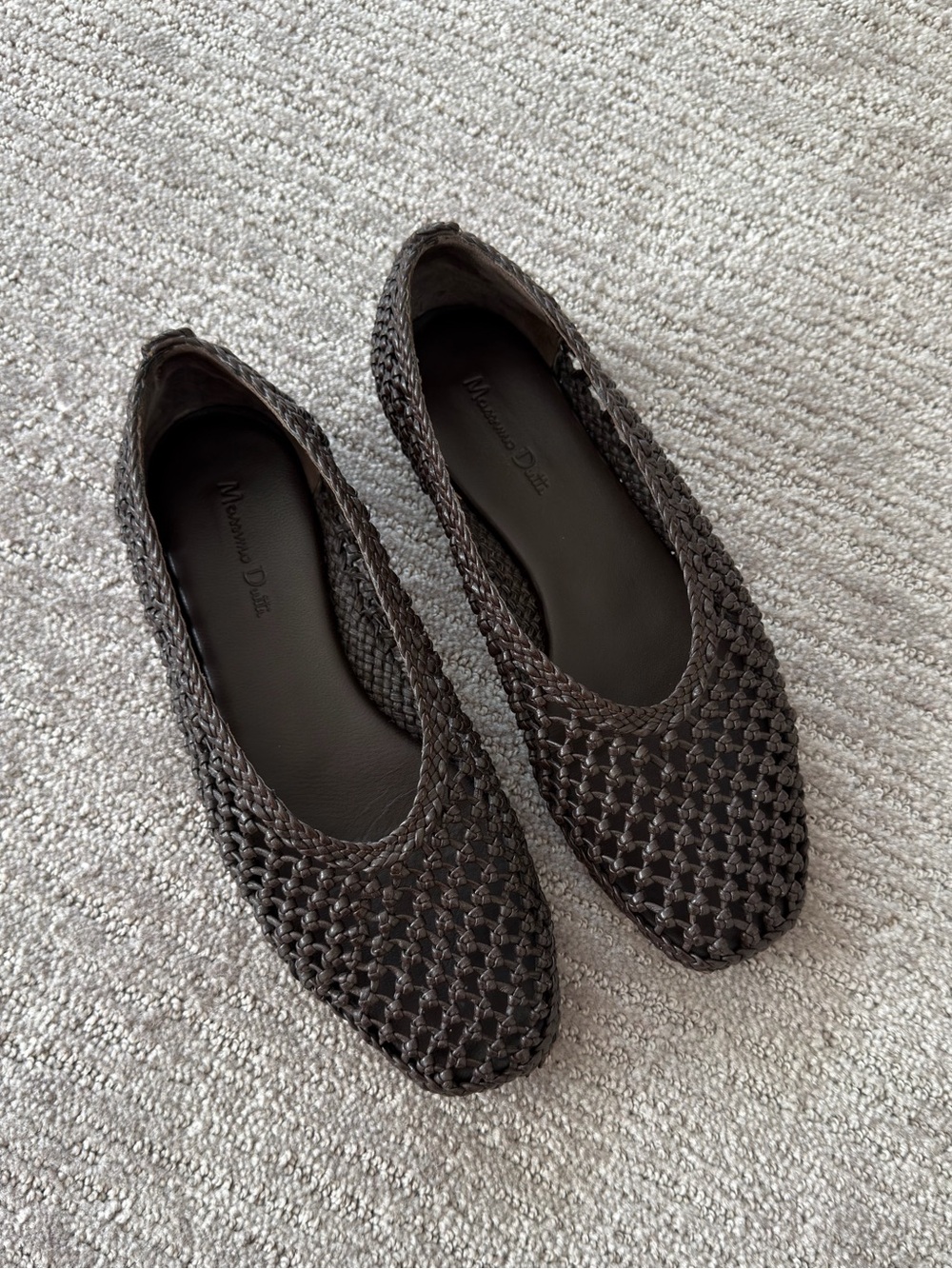 Massimo Dutti Woven Leather Flats